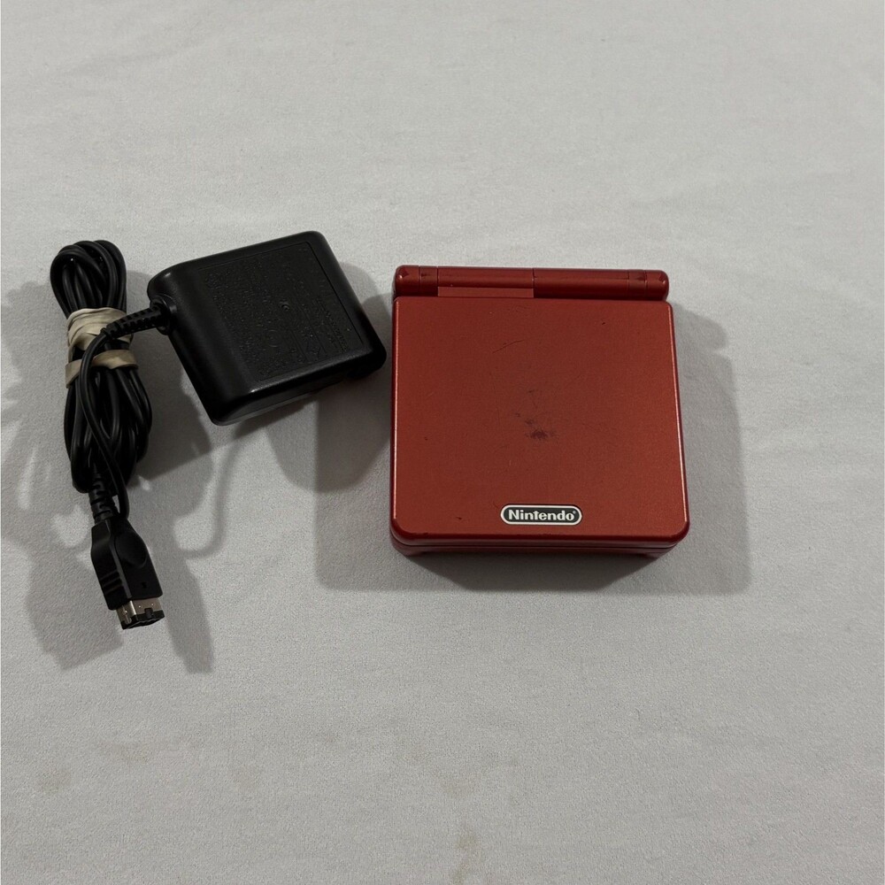 Nintendo Gameboy Advance SP Red AGS-001 Handheld Game Console Tested Working